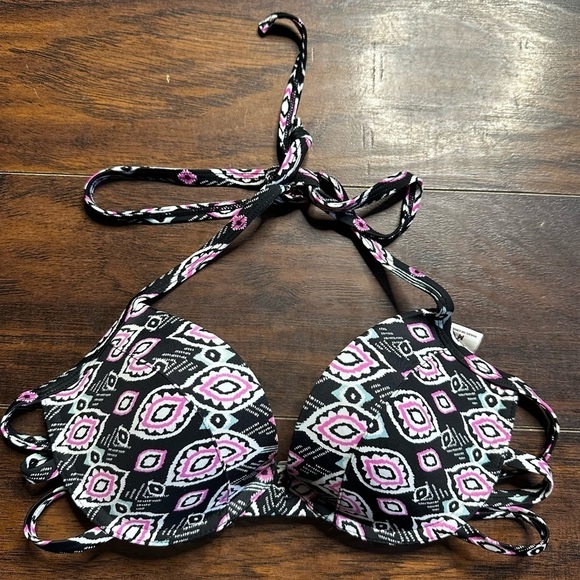 Hollister Pink Printed Push Up Bikini Top - Picture 1 of 4